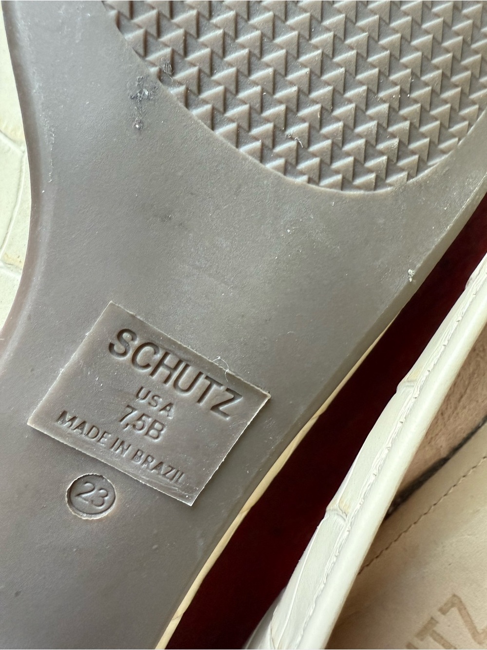 Schutz Arissa Classic Cream Croc-Embossed Ballet Flats - Picture 5 of 6
